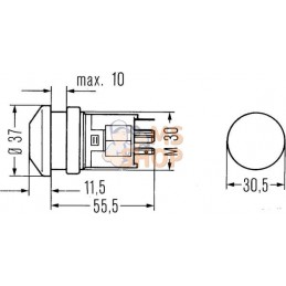 Interrupteur d'avertissement 12V | HELLA Interrupteur d'avertissement 12V | HELLAPR#522643