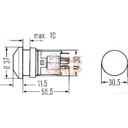 Interrupteur d'avertissement 12V | HELLA Interrupteur d'avertissement 12V | HELLAPR#522643