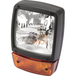 Projecteur halogène, carré, 12V, transparent/ambre, à boulonner, 212x150xAMP 6-fiches, Hella | HELLA Projecteur halogène, carré,