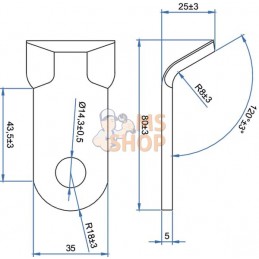 Fléau y 35x5x80 Ø14.5/Agrimaster | KRAMP Fléau y 35x5x80 Ø14.5/Agrimaster | KRAMPPR#882567