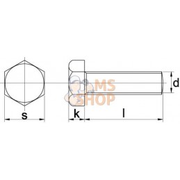 Boulon hexagonal entièrement fileté M16x40 8.8 zing | KRAMP Boulon hexagonal entièrement fileté M16x40 8.8 zing | KRAMPPR#509083