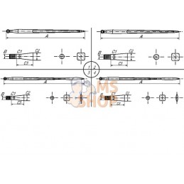 Dent de chargeur, droite, section ronde 36x1600mm, pointe aplatie avec écrou M22x1,5mm, Kramp | KRAMP Dent de chargeur, droite, 