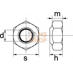 Ecrou hexagonal autobloquant à bague nylon DIN985 M14x1.50 Kramp | KRAMP Ecrou hexagonal autobloquant à bague nylon DIN985 M14x1