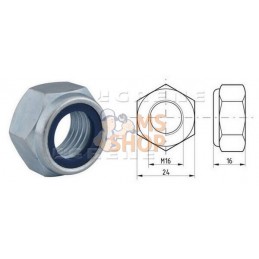 Ecrou hexagonal autobloquant à bague nylon DIN985 M16x2.00 Kramp | KRAMP Ecrou hexagonal autobloquant à bague nylon DIN985 M16x2