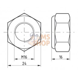 Ecrou hexagonal autobloquant à bague nylon DIN985 M16x2.00 Kramp | KRAMP Ecrou hexagonal autobloquant à bague nylon DIN985 M16x2