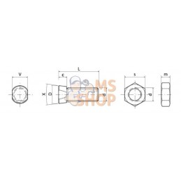 Boulon charrue con. 2 brd. pl. + ecrou | KRAMP Boulon charrue con. 2 brd. pl. + ecrou | KRAMPPR#775189