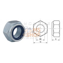 Ecrou hexagonal autobloquant à bague nylon DIN985 M8x1.25 Kramp | KRAMP Ecrou hexagonal autobloquant à bague nylon DIN985 M8x1.2