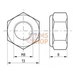 Ecrou hexagonal autobloquant à bague nylon DIN985 M8x1.25 Kramp | KRAMP Ecrou hexagonal autobloquant à bague nylon DIN985 M8x1.2