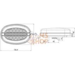 Feu arrière multifonction rectangulaire dynamique LED 12-24V KRAMP | KRAMP Feu arrière multifonction rectangulaire dynamique LED