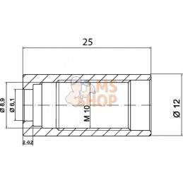 Jupe à sertir Ø12x25mm DN10,5 acier / zingué / blanc passivé Kramp | KRAMP Jupe à sertir Ø12x25mm DN10,5 acier / zingué / blanc 