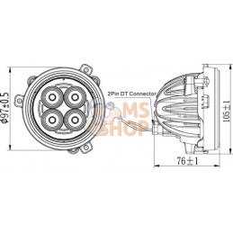 Phare de travail LED, 40 W, 4800 lm, rond, faisceau large, Kramp | KRAMP Phare de travail LED, 40 W, 4800 lm, rond, faisceau lar