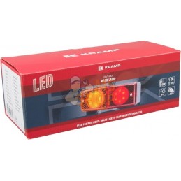 Feu arrière multifonction LED, rectangulaire, 12-24V, 200x70x60mm, 5 fiches, Kramp | KRAMP Feu arrière multifonction LED, rectan