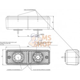 Feu arrière multifonction LED, rectangulaire, 12-24V, 200x70x60mm, 5 fiches, Kramp | KRAMP Feu arrière multifonction LED, rectan