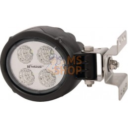 Phare de travail LED rond 18W 1500lm, 10/30V, Ø 117mm faisceau large prise Deutch 6 LED Kramp | KRAMP Phare de travail LED rond 