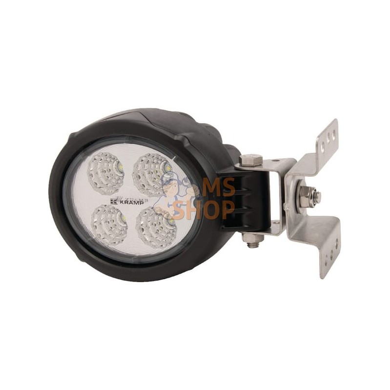 Phare de travail LED rond 18W 1500lm, 10/30V, Ø 117mm faisceau large prise Deutch 6 LED Kramp | KRAMP Phare de travail LED rond 