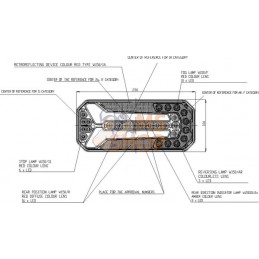 Feu arrière multifonction LED, rectangulaire, 12-24V, 236x104x61.5mm, 5 fiches, Kramp | KRAMP Feu arrière multifonction LED, rec