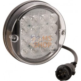 Feu arrière multifonction LED, rond, 12-24V, Ø 115mm, 5 fiches, Kramp | KRAMP Feu arrière multifonction LED, rond, 12-24V, Ø 115