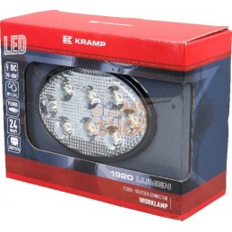 Phare de travail LED 24W 1920lm, ovale 10-30V, blanc, 140x70x70mm prise Deutsch faisceau large 8 LED Kramp | KRAMP Phare de trav