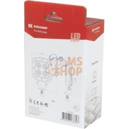 Phare de travail LED, 20 W, 2200 lm, carré, 10-80 V, faisceau large, Kramp | KRAMP Phare de travail LED, 20 W, 2200 lm, carré, 1