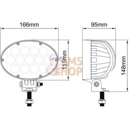 Phare de travail LED, 65 W, 5200 lm, ovale, Kramp | KRAMP Phare de travail LED, 65 W, 5200 lm, ovale, Kramp | KRAMPPR#840899