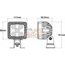 Feu de travail LED 67W 5600lm faisceau large - Connexion Deutsch | KRAMP Feu de travail LED 67W 5600lm faisceau large - Connexio