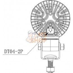 Phare de travail LED 4000lm, rond, blanc, 10/30 V, 84x126x71,8mm, prise Deutsch, 4 LED, 360 degrés, Kramp | KRAMP Phare de trava