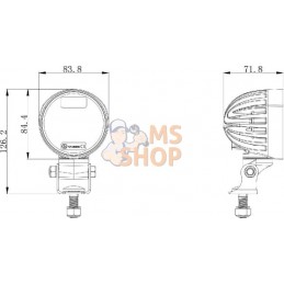 Phare de travail LED 4000lm, rond, blanc, 10/30 V, 84x126x71,8mm, prise Deutsch, 4 LED, 360 degrés, Kramp | KRAMP Phare de trava