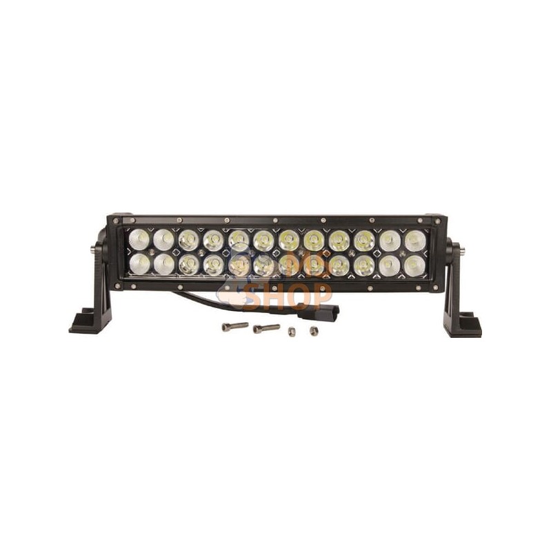 Barre lumineuse de travail LED, 72W, 6120lm, rectangulaire, 12/24V, blanc, 343x57mm prise Deutsch, Combo, 24 LED, Kramp | KRAMP 