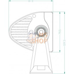 Barre lumineuse de travail LED, 72W, 6120lm, rectangulaire, 12/24V, blanc, 343x57mm prise Deutsch, Combo, 24 LED, Kramp | KRAMP 