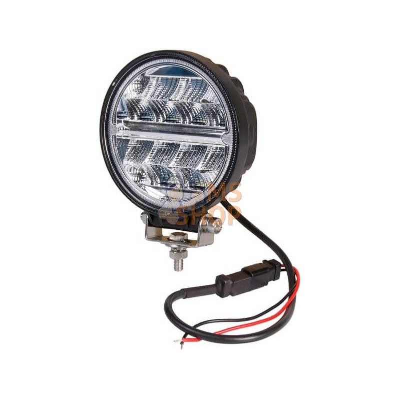 Phare de travail LED rond 24W 2272lm, 9-36V, Ø 128mm faisceau large prise Deutsch 16 LED Kramp | KRAMP Phare de travail LED rond