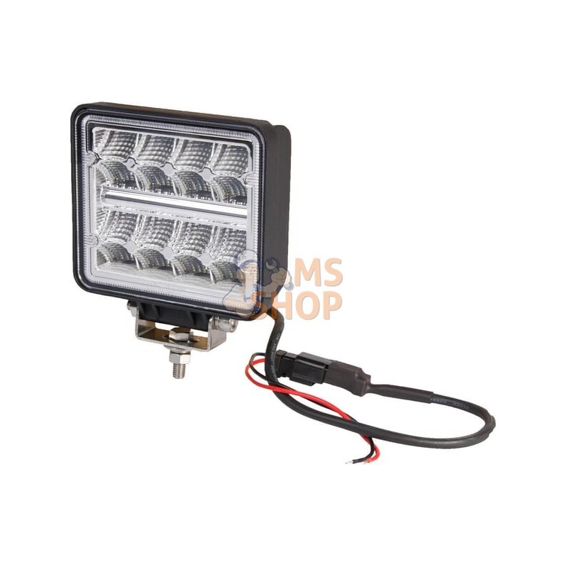 Phare de travail LED carré 24W 2272lm, 9-36V, 114x128mm, faisceau large 2 prises Deutsch 16 LED Kramp | KRAMP Phare de travail L