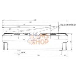 Feu arrière LED rectangle gauche12-24V, 232x142x59mm, 5-fiches, Kramp | KRAMP Feu arrière LED rectangle gauche12-24V, 232x142x59