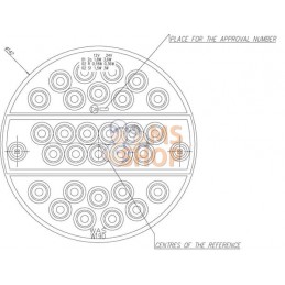 Feu arrière multifonction LED, rond, 12-24V, Ø 142mm, 5 fiches, Kramp | KRAMP Feu arrière multifonction LED, rond, 12-24V, Ø 142