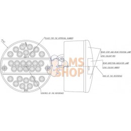 Feu arrière LED rond 5 plots | KRAMP Feu arrière LED rond 5 plots | KRAMPPR#776612