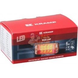 Feu arrière multifonction LED, rectangulaire, 12-24V, 107.4x46.7x23mm, 5 fiches, Kramp | KRAMP Feu arrière multifonction LED, re