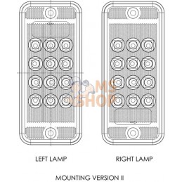 Feu arrière multifonction LED, rectangulaire, 12-24V, 107.4x46.7x23mm, 5 fiches, Kramp | KRAMP Feu arrière multifonction LED, re