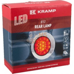 Feu arrière multifonction LED, rond, 12-24V, Ø 152mm, 5 fiches, Kramp | KRAMP Feu arrière multifonction LED, rond, 12-24V, Ø 152