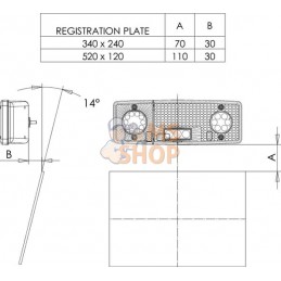 Feu arrière LED, rectangulaire, 12-24V, 287.5x100.5x65mm, 5 fiches, Kramp | KRAMP Feu arrière LED, rectangulaire, 12-24V, 287.5x