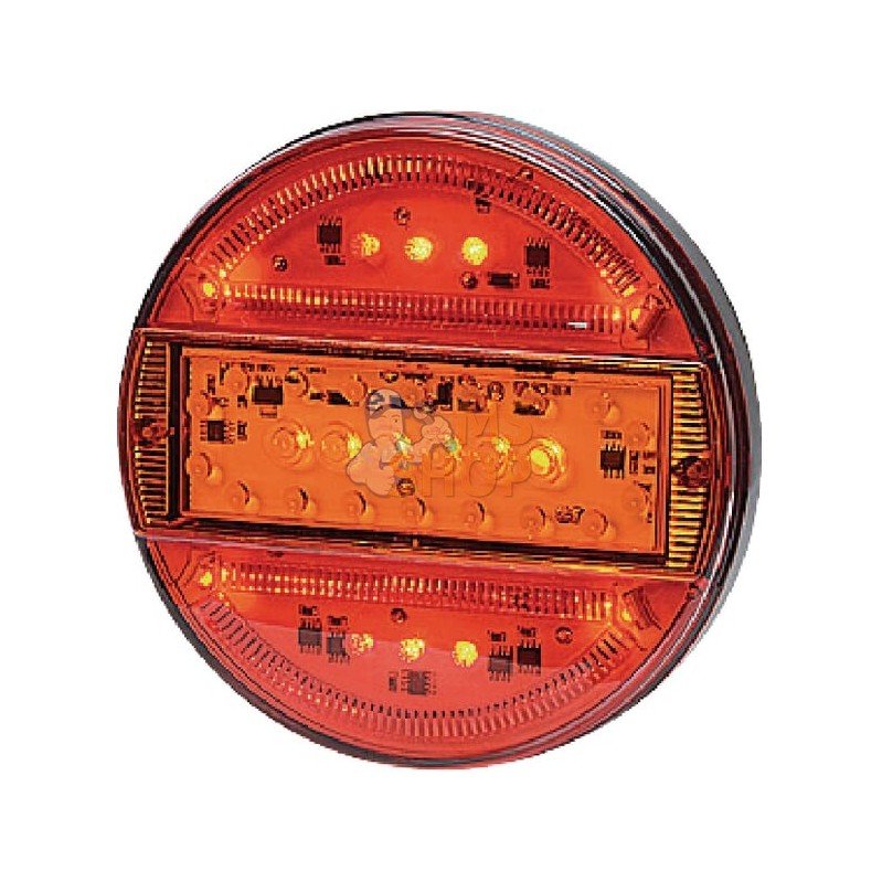 Feu arrière multifonction LED, rond, 12-24V, Ø 140mm, 5 fiches, Kramp | KRAMP Feu arrière multifonction LED, rond, 12-24V, Ø 140