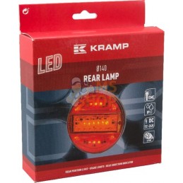 Feu arrière multifonction LED, rond, 12-24V, Ø 140mm, 5 fiches, Kramp | KRAMP Feu arrière multifonction LED, rond, 12-24V, Ø 140