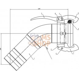 Raccord femelle 5"+coude 45°+embout | KRAMP Raccord femelle 5"+coude 45°+embout | KRAMPPR#699432