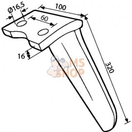 Dent de herse rotative Howard Gauche | KRAMP Dent de herse rotative Howard Gauche | KRAMPPR#507496