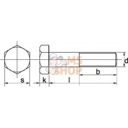 Boulon hexagonal pas fin partiellement fileté M14x1,5x70 10.9 zing | KRAMP Boulon hexagonal pas fin partiellement fileté M14x1,5