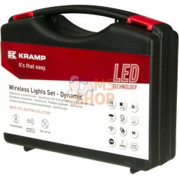 Jeu de lumières sans fil LED, carré, 12V, Li-ion, magnétique, 110x103x7-pin, Kramp | KRAMP Jeu de lumières sans fil LED, carré, 