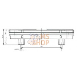 Feu arrière LED rectangulaire droit, 12-24V, 242x134x36.5mm, 7 fiches Kramp | KRAMP Feu arrière LED rectangulaire droit, 12-24V,