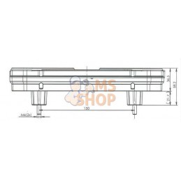 Feu arrière LED rectangle gauche 12-24V, 242x134x36.5mm, 7-fiches, Kramp | KRAMP Feu arrière LED rectangle gauche 12-24V, 242x13