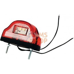 Éclairage de plaque d'immatriculation rouge LED, 12-24V, 101x58.5x59.6mm, Kramp | KRAMP Éclairage de plaque d'immatriculation ro