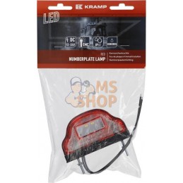 Éclairage de plaque d'immatriculation rouge LED, 12-24V, 101x58.5x59.6mm, Kramp | KRAMP Éclairage de plaque d'immatriculation ro