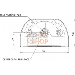 Éclairage de plaque d'immatriculation rouge LED, 12-24V, 101x58.5x59.6mm, Kramp | KRAMP Éclairage de plaque d'immatriculation ro