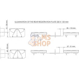 Feu arrière LED rectangle gauche 12-24V, 242x134x36.5mm, Kramp | KRAMP Feu arrière LED rectangle gauche 12-24V, 242x134x36.5mm, 